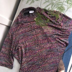 Vintage Patterned Turtle Neck Tee